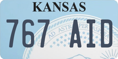 KS license plate 767AID