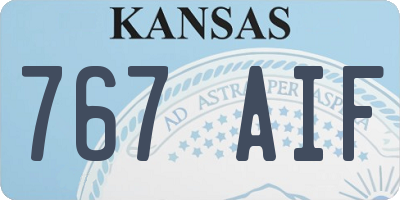 KS license plate 767AIF