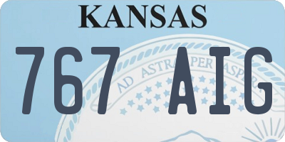 KS license plate 767AIG