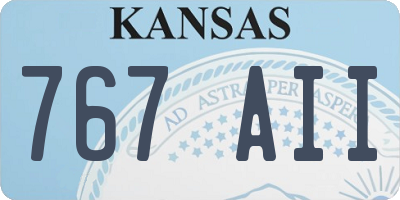 KS license plate 767AII