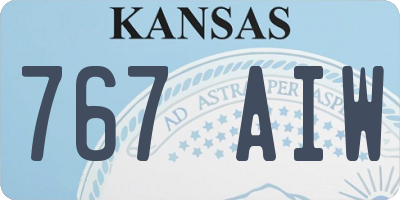 KS license plate 767AIW