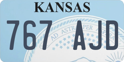 KS license plate 767AJD