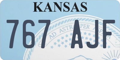 KS license plate 767AJF