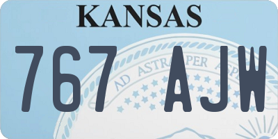 KS license plate 767AJW