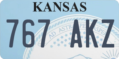 KS license plate 767AKZ
