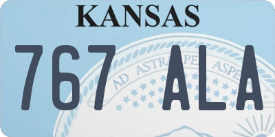 KS license plate 767ALA