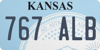 KS license plate 767ALB