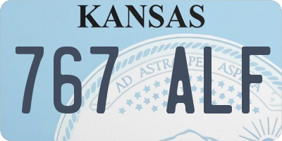 KS license plate 767ALF