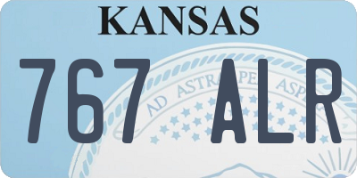 KS license plate 767ALR
