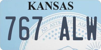 KS license plate 767ALW