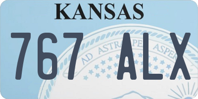 KS license plate 767ALX