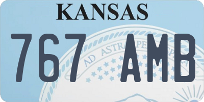 KS license plate 767AMB