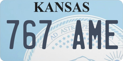KS license plate 767AME