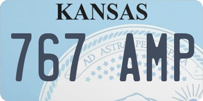 KS license plate 767AMP