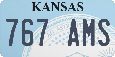 KS license plate 767AMS