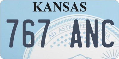 KS license plate 767ANC
