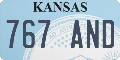 KS license plate 767AND