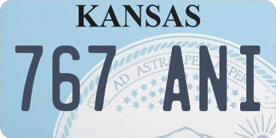 KS license plate 767ANI
