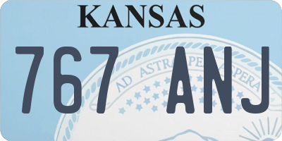 KS license plate 767ANJ