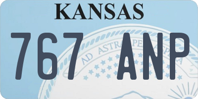 KS license plate 767ANP