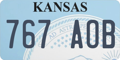 KS license plate 767AOB