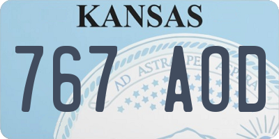 KS license plate 767AOD