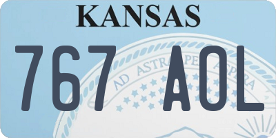 KS license plate 767AOL