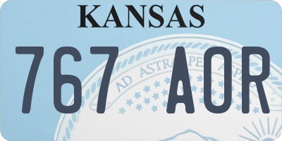 KS license plate 767AOR
