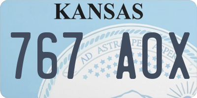 KS license plate 767AOX