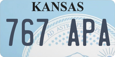 KS license plate 767APA