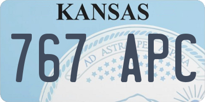 KS license plate 767APC