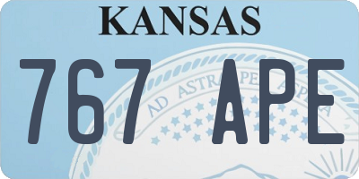 KS license plate 767APE