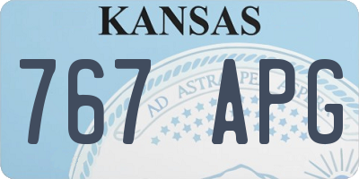 KS license plate 767APG