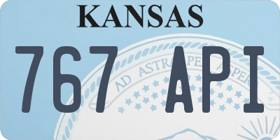 KS license plate 767API