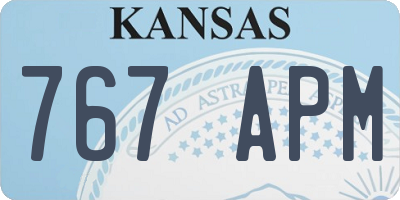 KS license plate 767APM