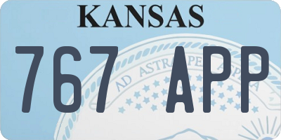 KS license plate 767APP