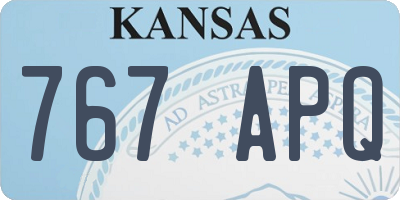 KS license plate 767APQ