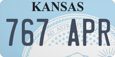 KS license plate 767APR