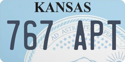 KS license plate 767APT