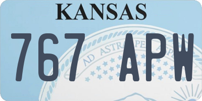 KS license plate 767APW