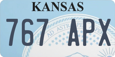 KS license plate 767APX