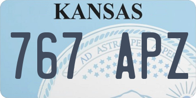 KS license plate 767APZ