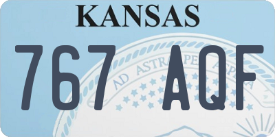 KS license plate 767AQF