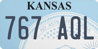 KS license plate 767AQL