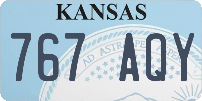 KS license plate 767AQY