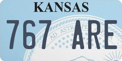 KS license plate 767ARE