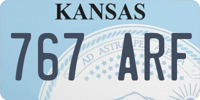 KS license plate 767ARF