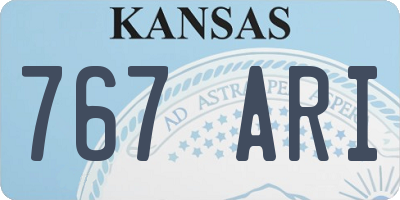 KS license plate 767ARI
