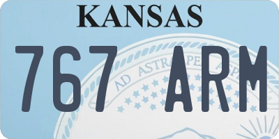 KS license plate 767ARM