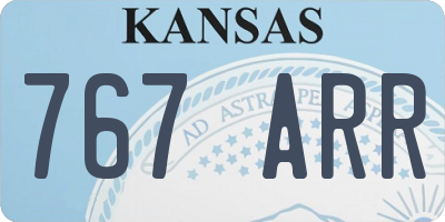 KS license plate 767ARR